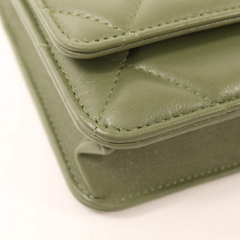 CHANEL 羊皮皮革Chanel 19 Wallet On Chain鏈帶肩背袋-11