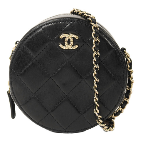 CHANEL 牛皮皮革Chain Shoulder金扣鏈帶肩背袋