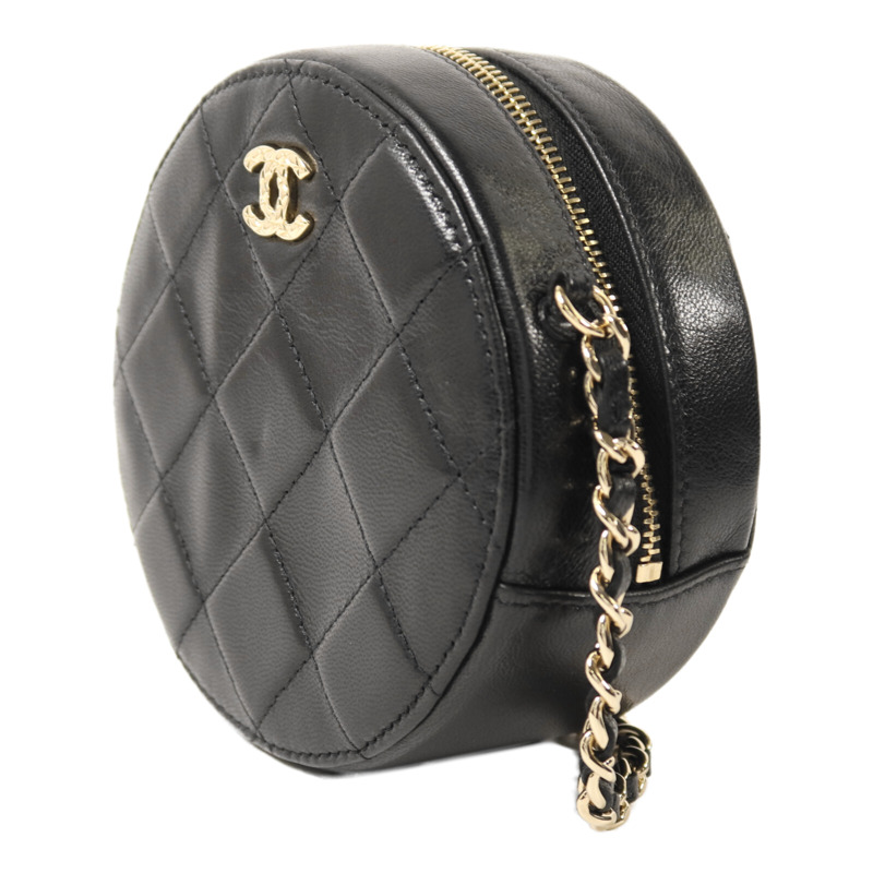 CHANEL 牛皮皮革Chain Shoulder金扣鏈帶肩背袋-2