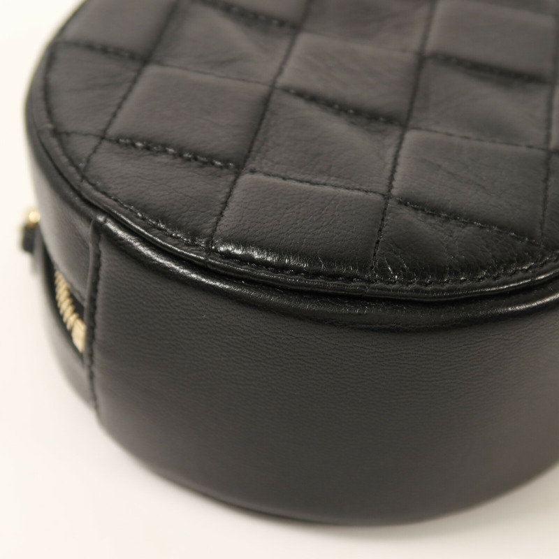 CHANEL 牛皮皮革Chain Shoulder金扣鏈帶肩背袋-12