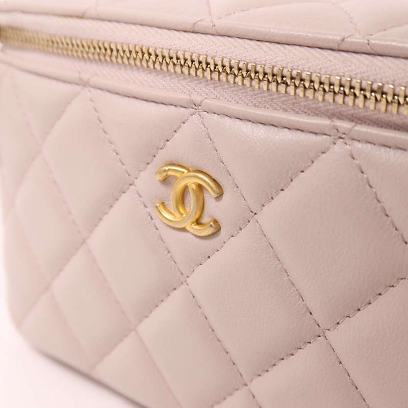 CHANEL 羊皮皮革Gold Ball Vanity Case金扣鏈帶肩背袋-8