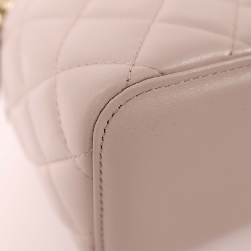 CHANEL 羊皮皮革Gold Ball Vanity Case金扣鏈帶肩背袋-12