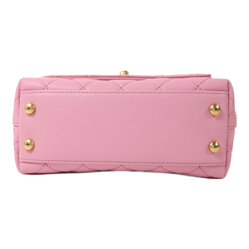 CHANEL 牛皮皮革Co Co Handle金扣鏈帶手挽肩背兩用袋-3