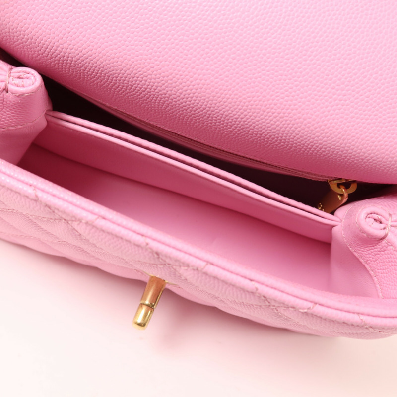 CHANEL 牛皮皮革Co Co Handle金扣鏈帶手挽肩背兩用袋-4