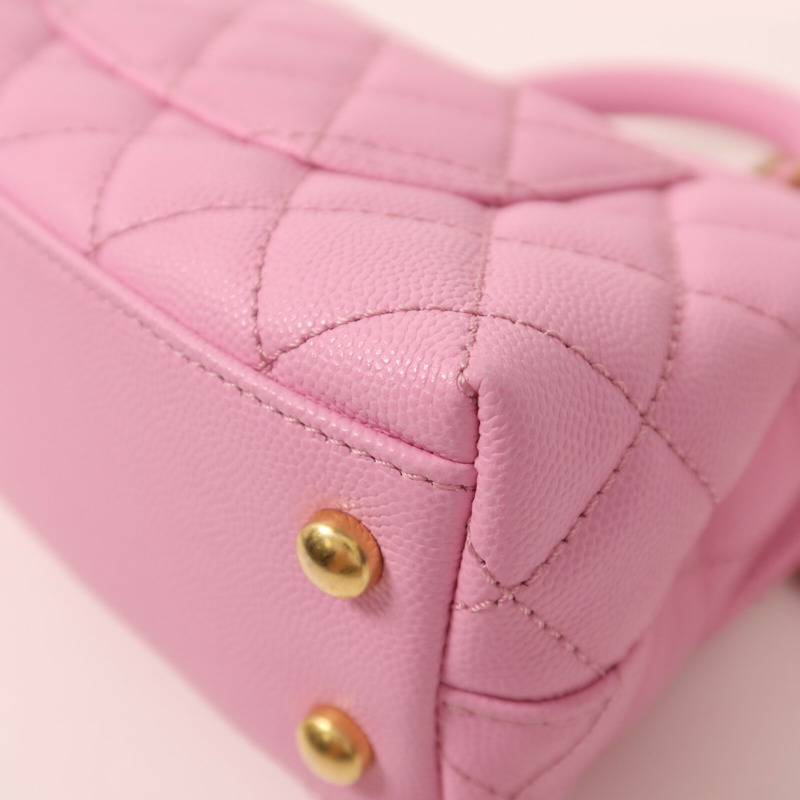 CHANEL 牛皮皮革Co Co Handle金扣鏈帶手挽肩背兩用袋-14