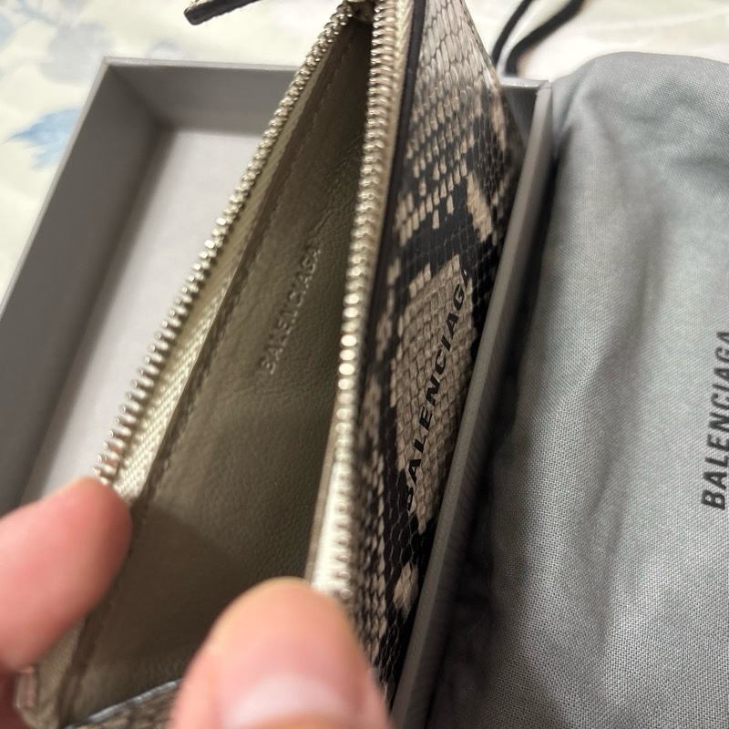 巴黎世家 Balenciaga 蛇紋 卡片夾 卡夾 零錢包 牛皮-1