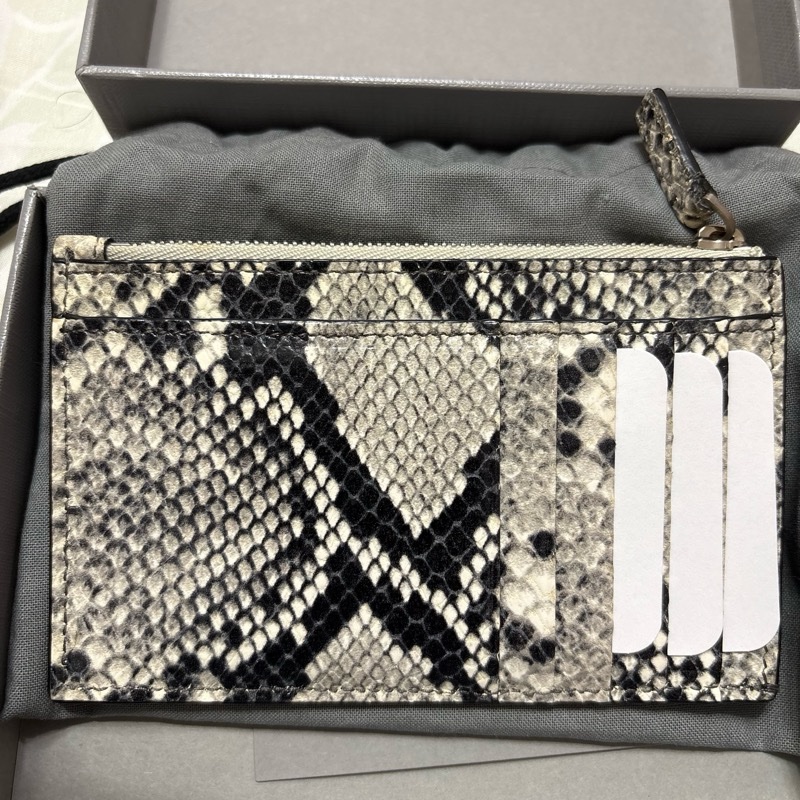 巴黎世家 Balenciaga 蛇紋 卡片夾 卡夾 零錢包 牛皮-2
