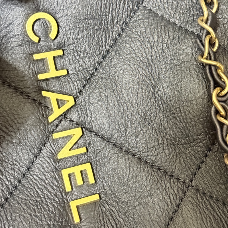 未使用✨香奈兒超稀有的黑色泰迪熊22包 最棒的小號尺寸 羔羊毛拼牛皮-3