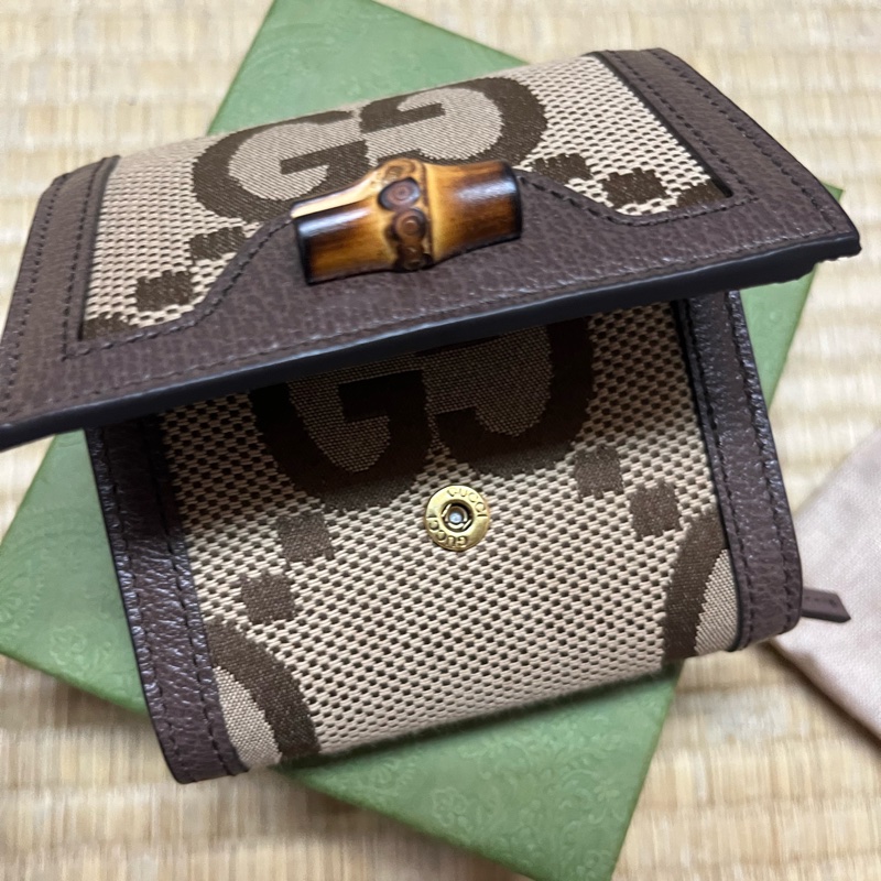 Gucci  Diana 竹節 短夾 皮夾 大G-4