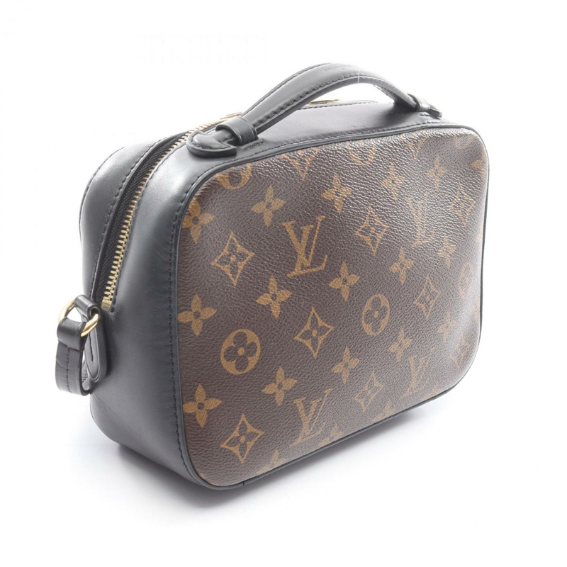 路易威登 Saintonge 女士單背包/手提包，塗層帆布和皮革材質，飾有 Monogram 圖案，棕黑色，M43555-1