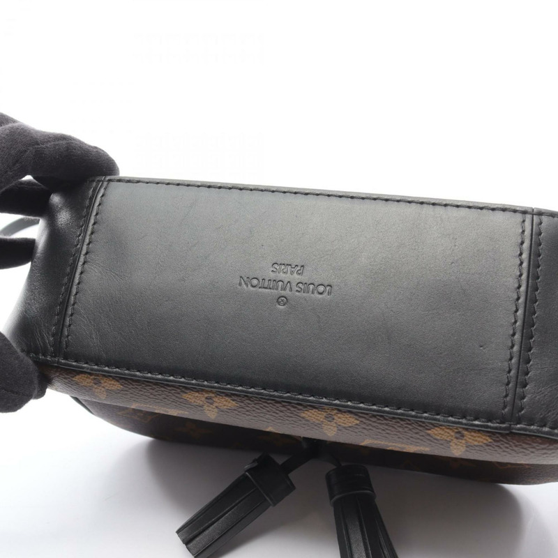 路易威登 Saintonge 女士單背包/手提包，塗層帆布和皮革材質，飾有 Monogram 圖案，棕黑色，M43555-11