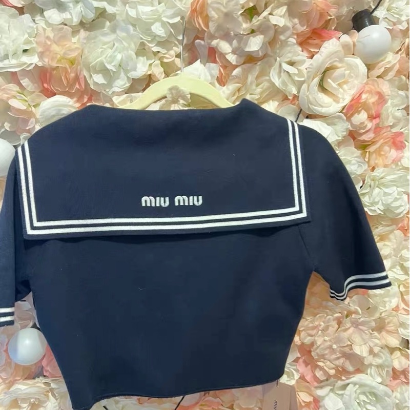 Miumiu海軍領短袖38碼-5