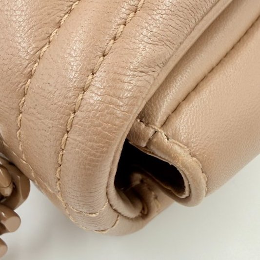 BURBERRY - 裸米棕色羊皮衍縫Lola肩側背包╻小號-25