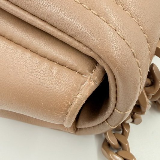 BURBERRY - 裸米棕色羊皮衍縫Lola肩側背包╻小號-26