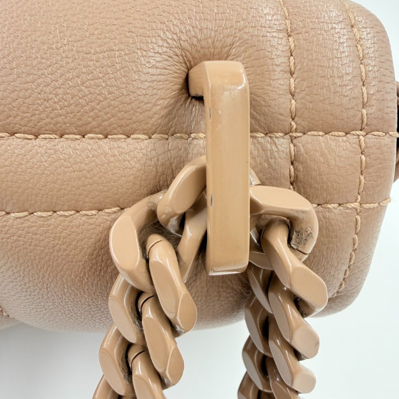 BURBERRY - 裸米棕色羊皮衍縫Lola肩側背包╻小號-17