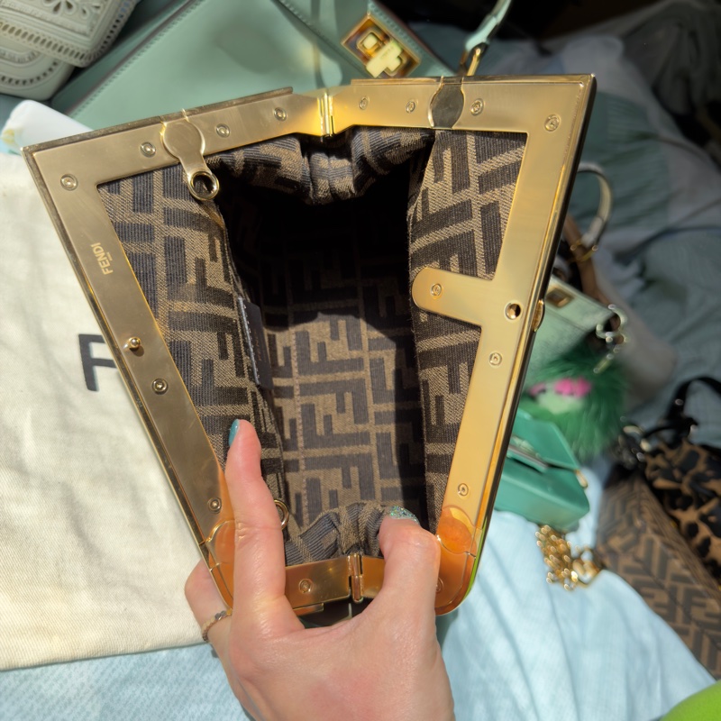 Fendi First bag 芬迪軍綠色/森林綠 手拿包/肩背包-6