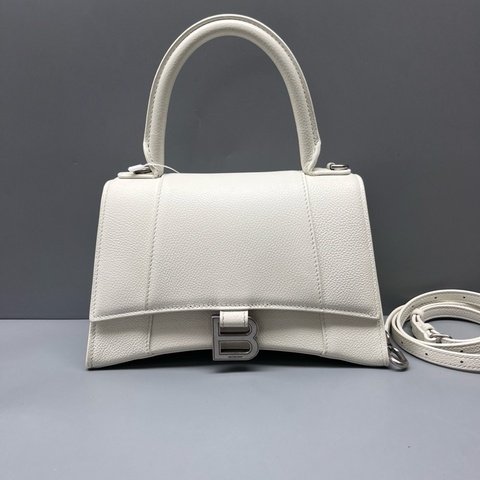 Balenciaga 97新 白色荔枝紋沙漏包 S碼