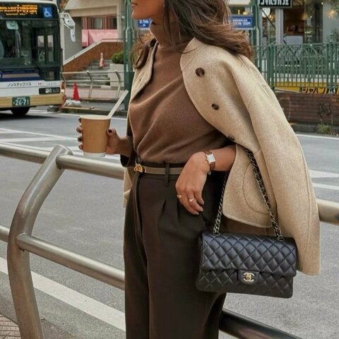 CHANEL - 黑色荔枝皮菱格金釦CF COCO ╻25cm