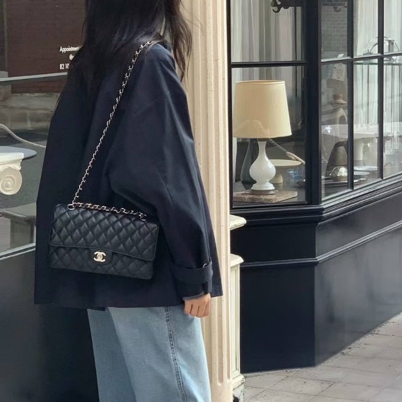 CHANEL - 黑色荔枝皮菱格金釦CF COCO ╻25cm-2