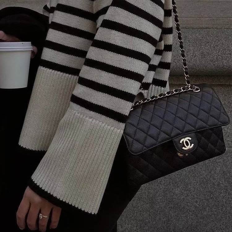 CHANEL - 黑色荔枝皮菱格金釦CF COCO ╻25cm-4