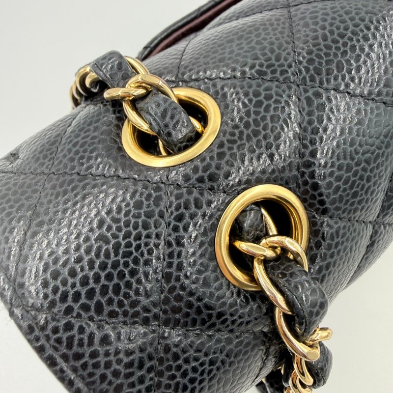 CHANEL - 黑色荔枝皮菱格金釦CF COCO ╻25cm-26