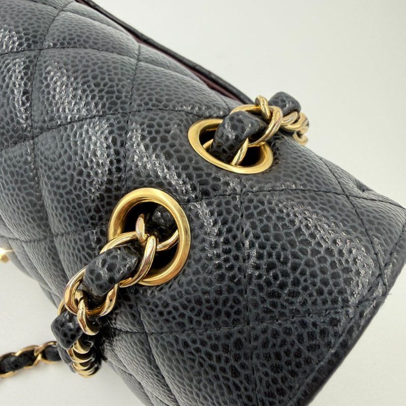 CHANEL - 黑色荔枝皮菱格金釦CF COCO ╻25cm-27