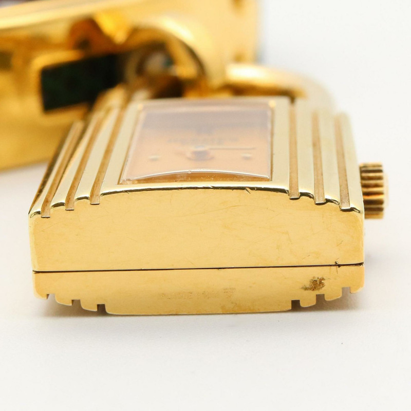 愛馬仕 Kelly 女士腕錶，鍍金款，皮革錶帶，金色，KE1.201-10