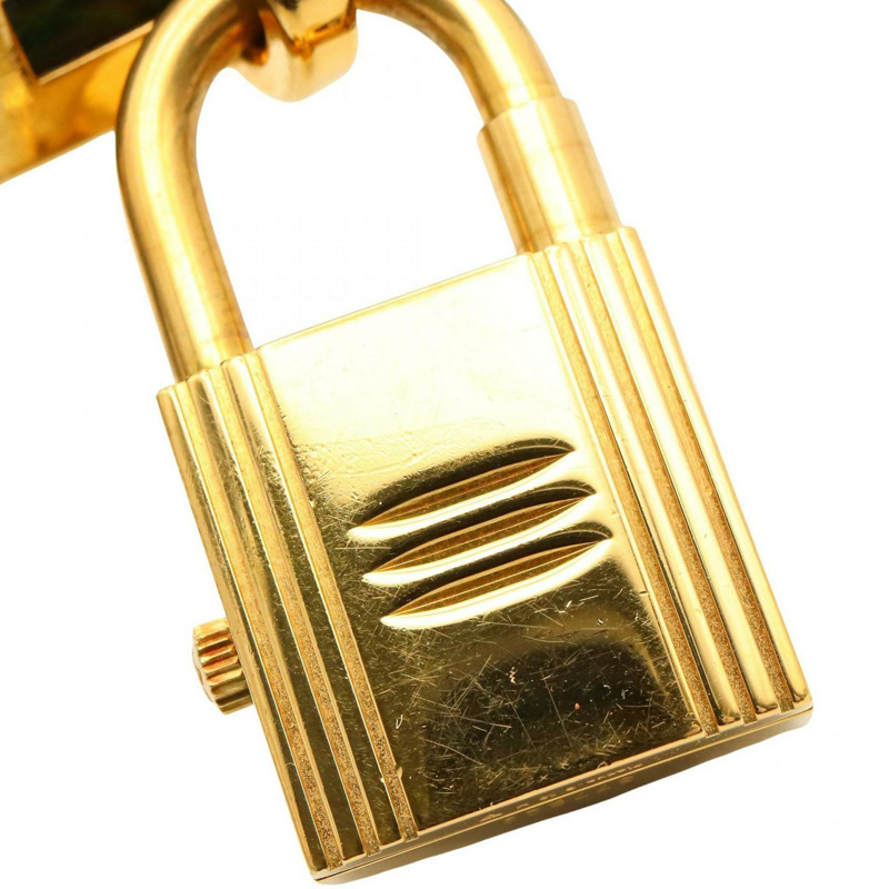 愛馬仕 Kelly 女士腕錶，鍍金款，皮革錶帶，金色，KE1.201-7