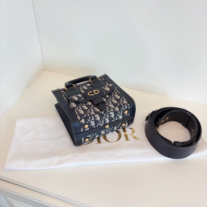 Dior 經典藍金老花mini tote琴譜笑臉包 20*19*10 98新配件塵袋肩帶-6