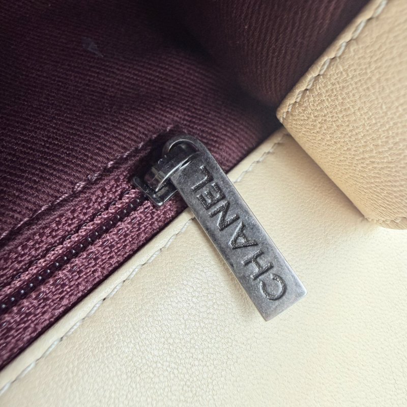 CHANEL - 粉色拼黃色雙拼霧銀釦羊皮菱格CF COCO ╻20cm-26