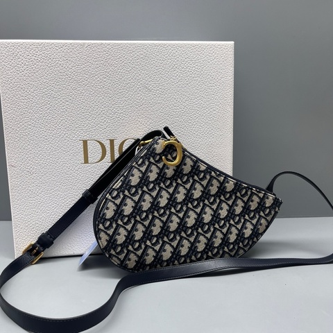 Dior 98新 老花刺繡馬鞍包 尺寸20*17