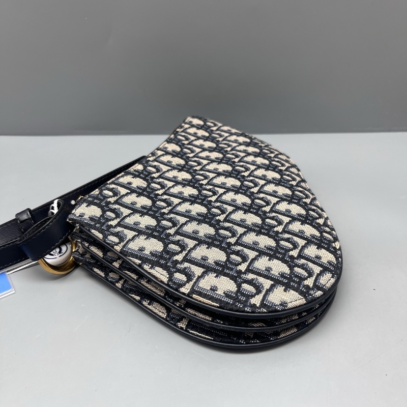 Dior 98新 老花刺繡馬鞍包 尺寸20*17-4