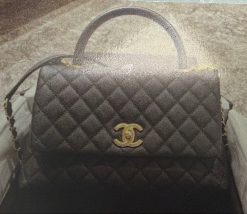 香奈兒Chanel經典Coco Handle黑色荔枝紋牛皮手把口蓋包28cm 香奈兒包包黑色28CHANEL 黑荔枝HANDLE28 全新購於專櫃-2