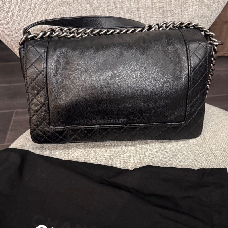 香奈兒Chanel boy 28 包況好柔軟耐用黑銀 復古銀釦 boy Chanel-2