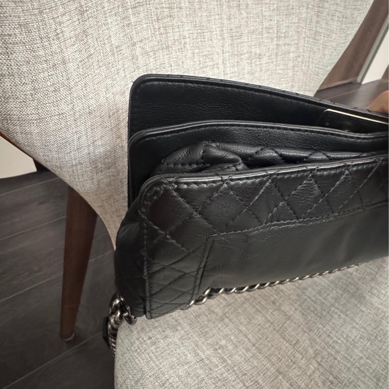 香奈兒Chanel boy 28 包況好柔軟耐用黑銀 復古銀釦 boy Chanel-14