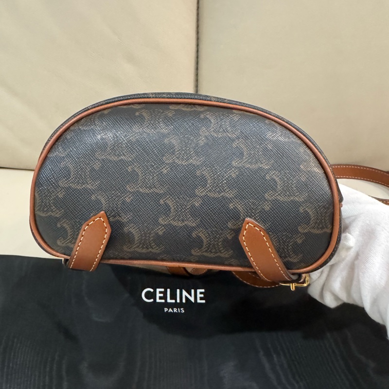 Celine 思琳 FOLCO 老花牛皮革迷你背包/經典棕褐色/Lisa同款/97新美品-6