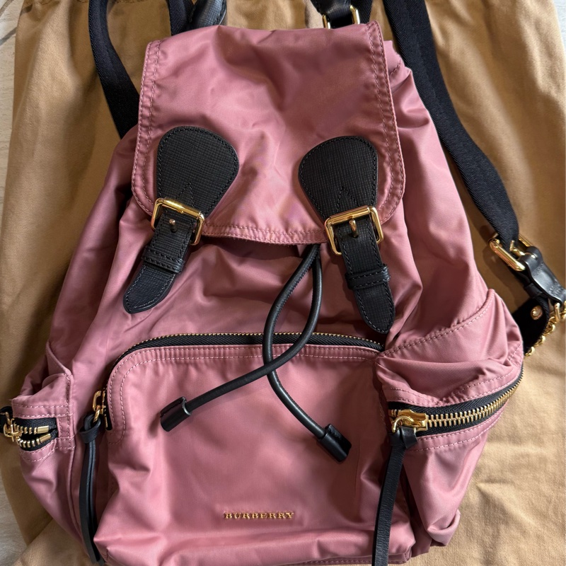 Burberry 沙漠玫瑰粉尼龍後背包 小號-0
