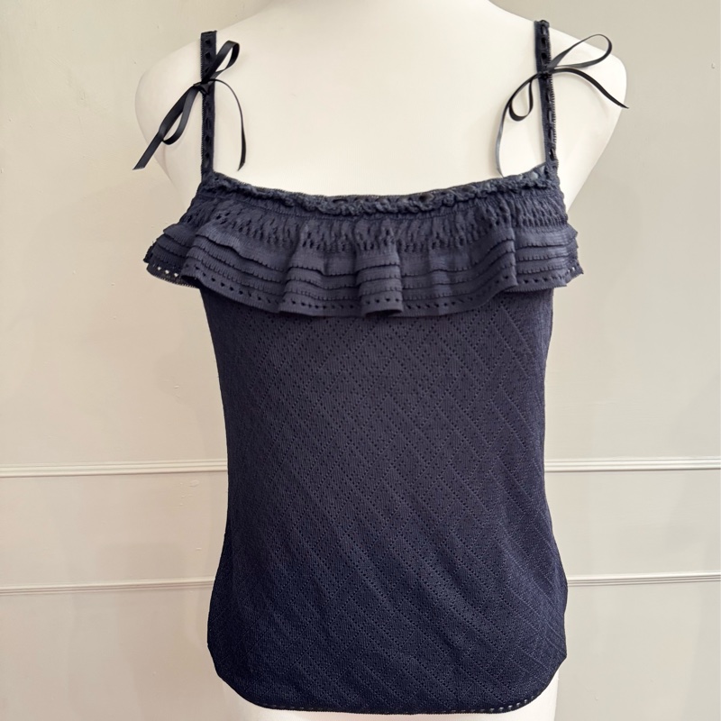 《新歡舊愛》近新Dior迪奧深藍色針織上衣背心SM-0