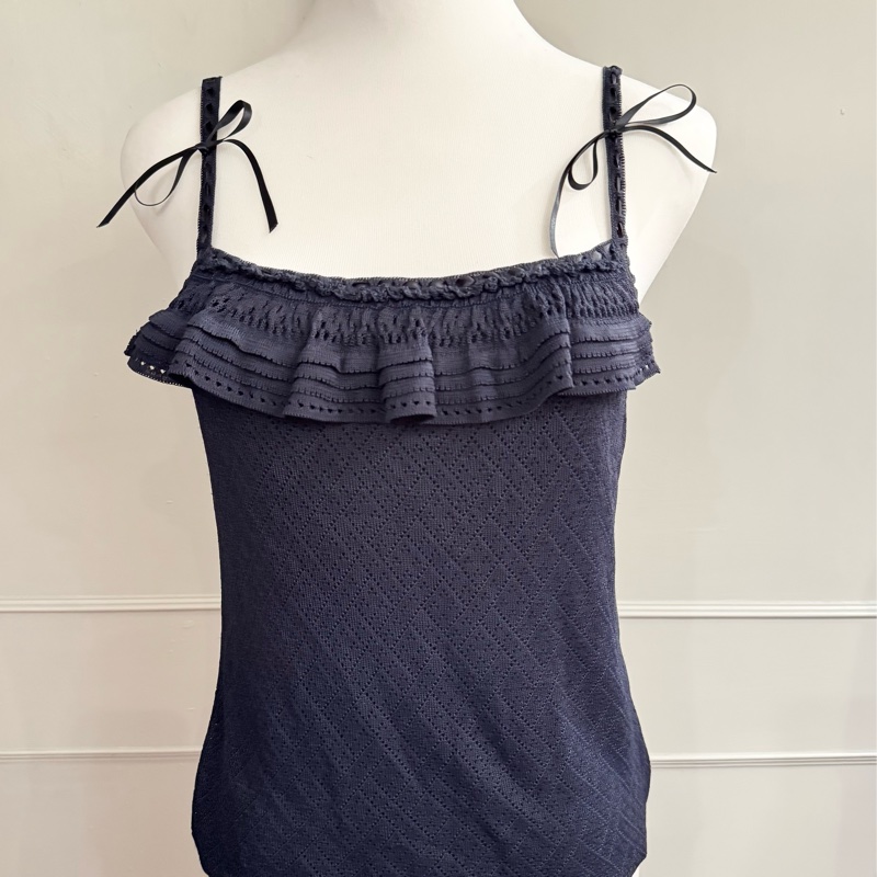 《新歡舊愛》近新Dior迪奧深藍色針織上衣背心SM-1