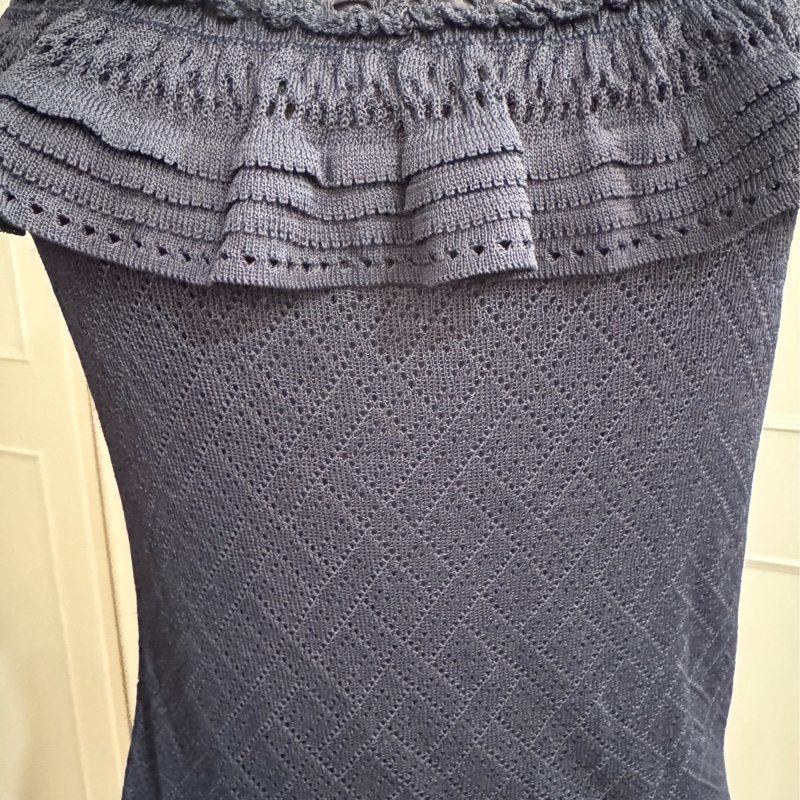 《新歡舊愛》近新Dior迪奧深藍色針織上衣背心SM-5