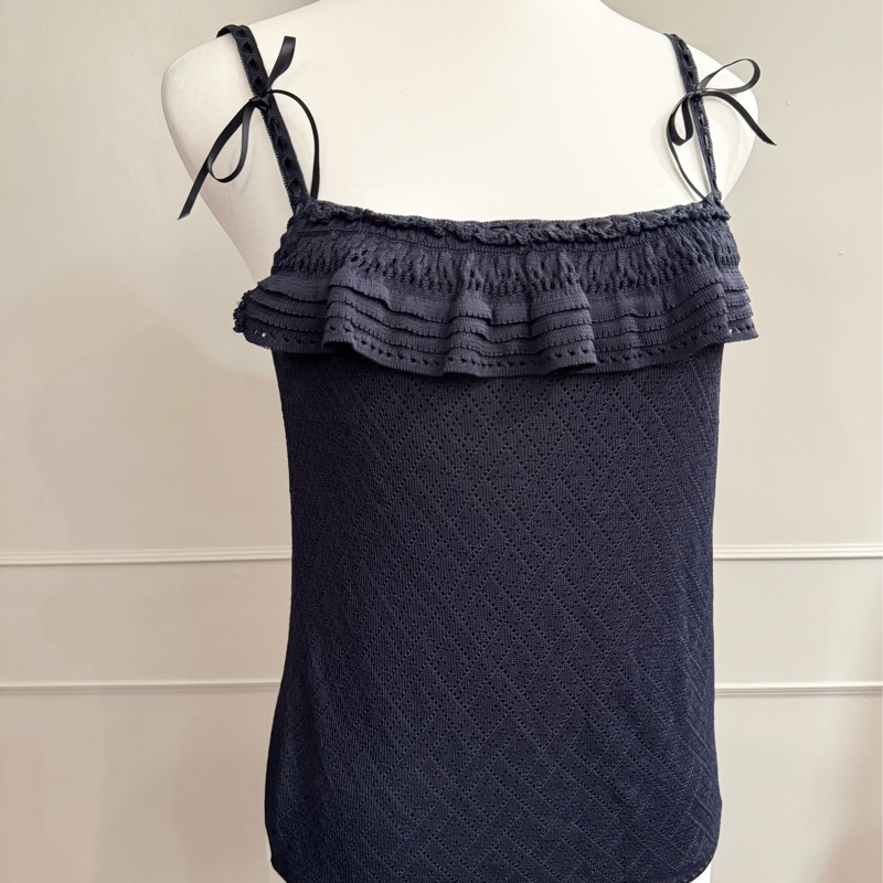 《新歡舊愛》近新Dior迪奧深藍色針織上衣背心SM-7