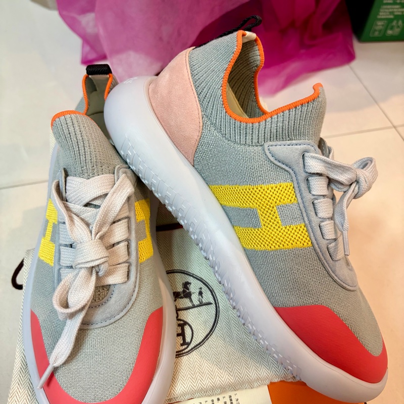 HERMES Crew Sneaker小牛皮運動 全新 未穿過-1