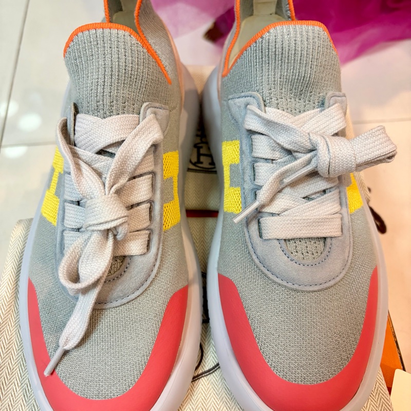 HERMES Crew Sneaker小牛皮運動 全新 未穿過-5