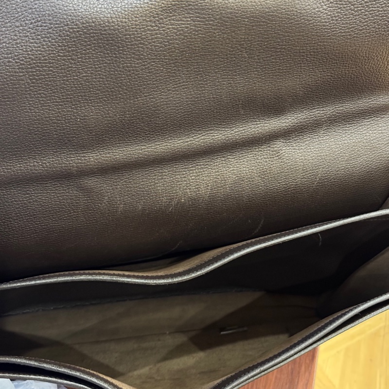 Hermes愛馬仕sac a depeche烏木色銀扣手提公文包,框M刻,TC皮-5