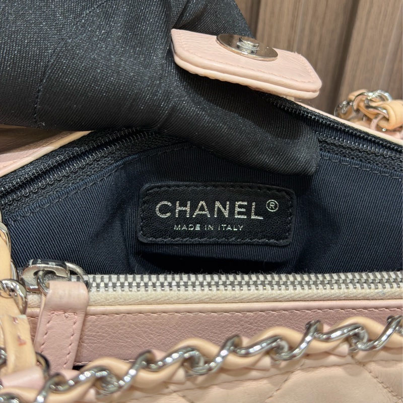 【92新 ✨ 全網最低價!】中古 Chanel香奈兒 櫻花粉色 牛皮托特鏈條包 手提包-18