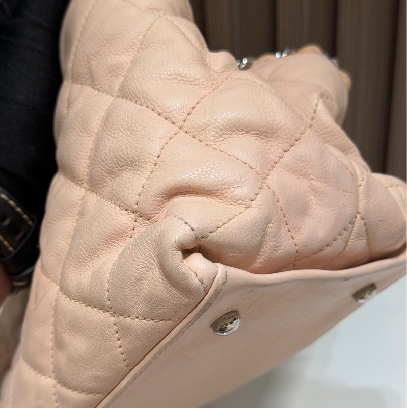 【92新 ✨ 全網最低價!】中古 Chanel香奈兒 櫻花粉色 牛皮托特鏈條包 手提包-22