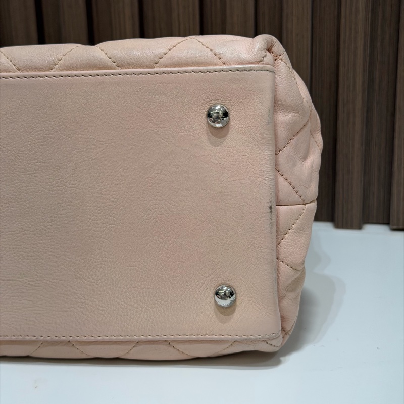 【92新 ✨ 全網最低價!】中古 Chanel香奈兒 櫻花粉色 牛皮托特鏈條包 手提包-25