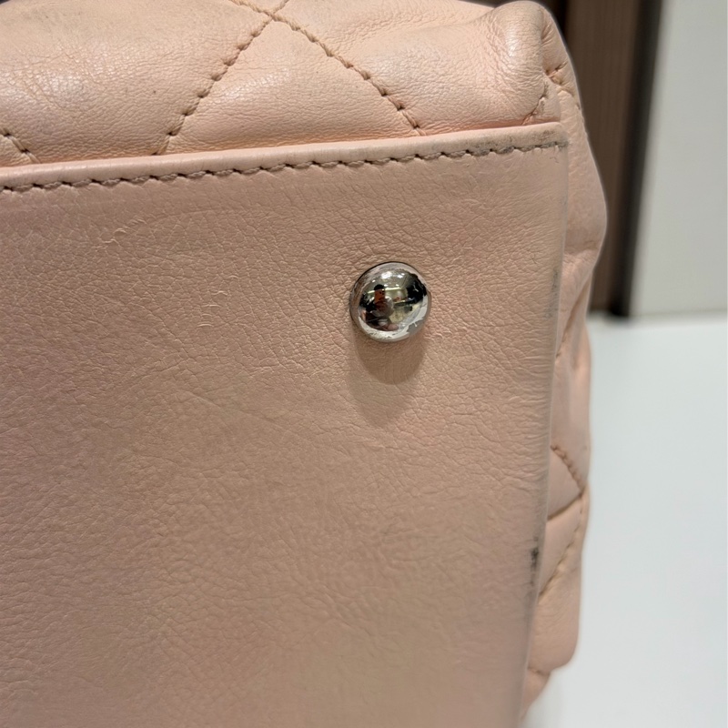 【92新 ✨ 全網最低價!】中古 Chanel香奈兒 櫻花粉色 牛皮托特鏈條包 手提包-32