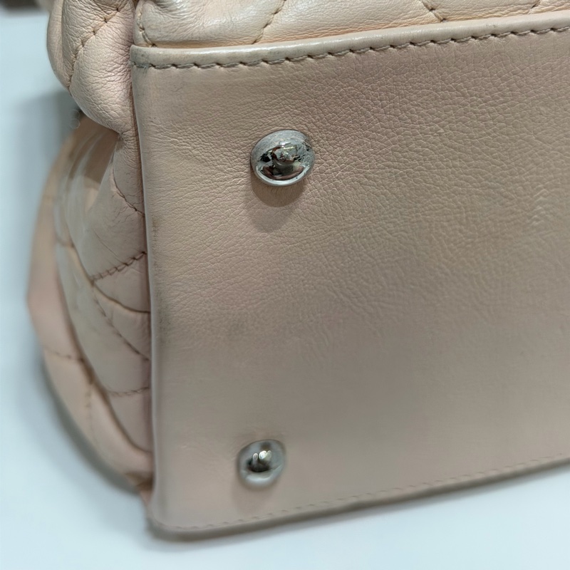 【92新 ✨ 全網最低價!】中古 Chanel香奈兒 櫻花粉色 牛皮托特鏈條包 手提包-33