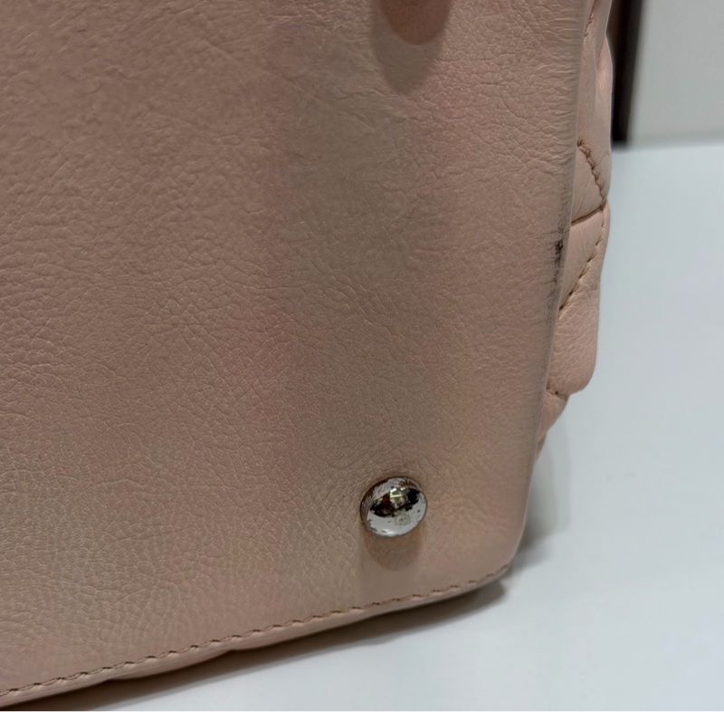 【92新 ✨ 全網最低價!】中古 Chanel香奈兒 櫻花粉色 牛皮托特鏈條包 手提包-34